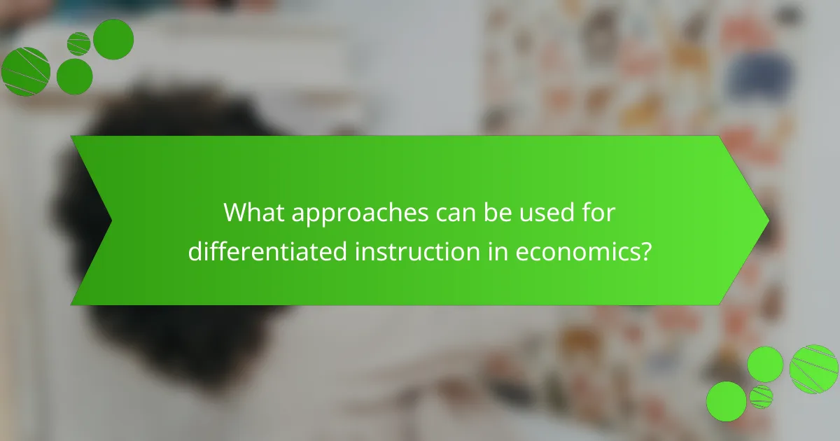 What approaches can be used for differentiated instruction in economics?