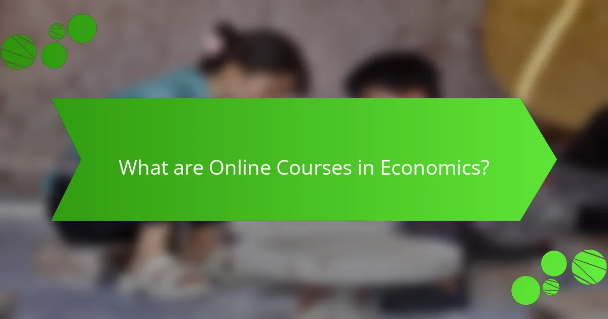 What are Online Courses in Economics?