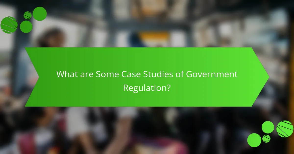 What are Some Case Studies of Government Regulation?