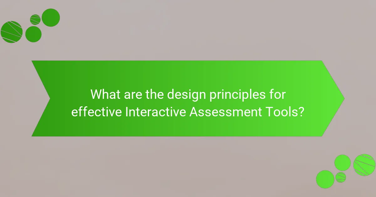 What are the design principles for effective Interactive Assessment Tools?