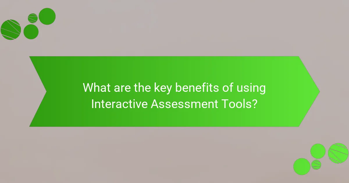 What are the key benefits of using Interactive Assessment Tools?