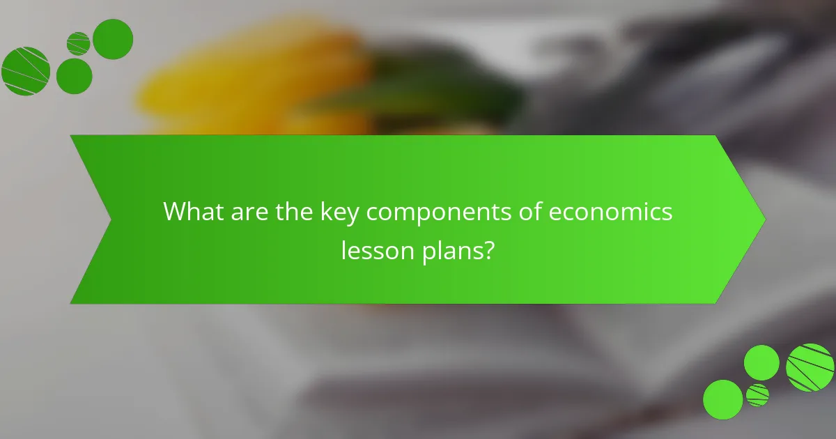 What are the key components of economics lesson plans?