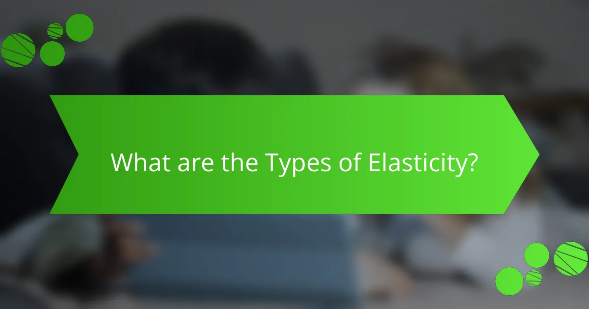 What are the Types of Elasticity?
