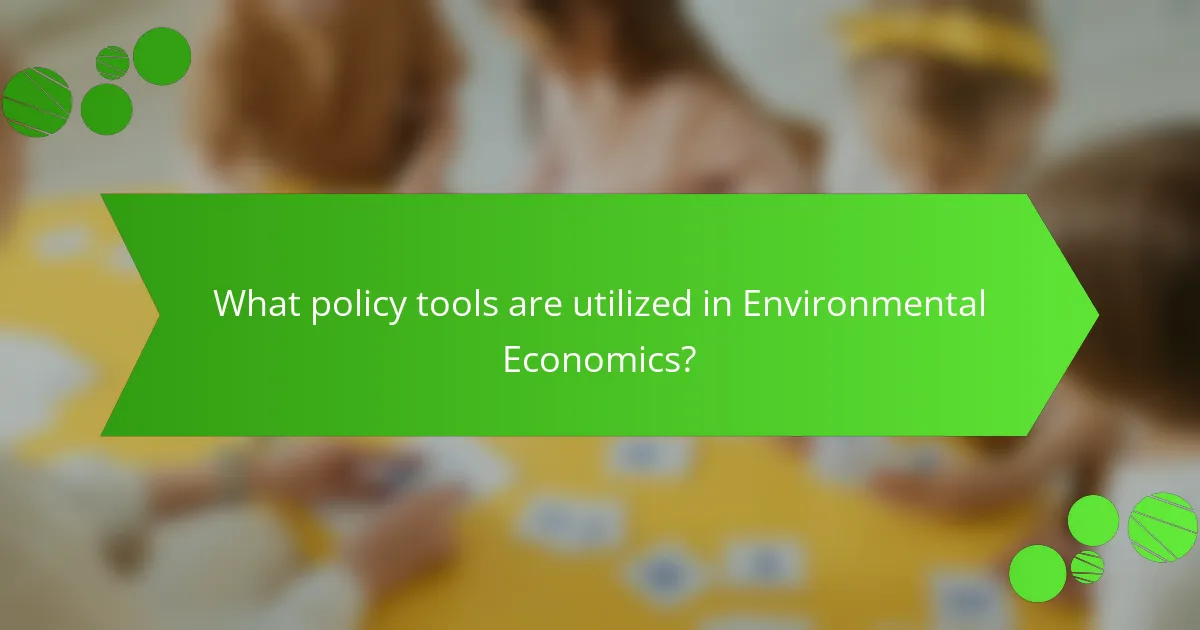 What policy tools are utilized in Environmental Economics?